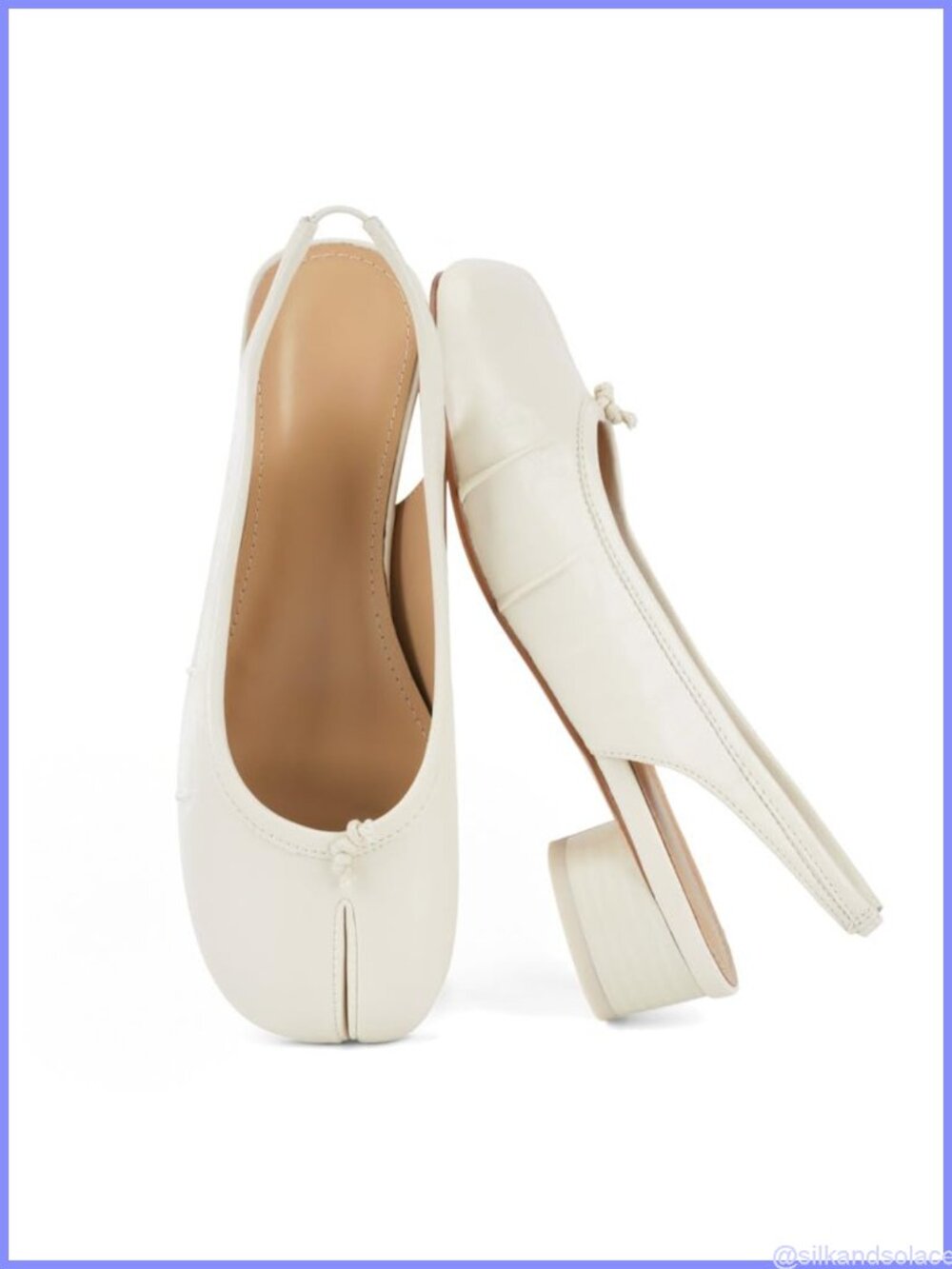Women's Split Toe Slingback Low Block Heel Pumps Synthetic Upper